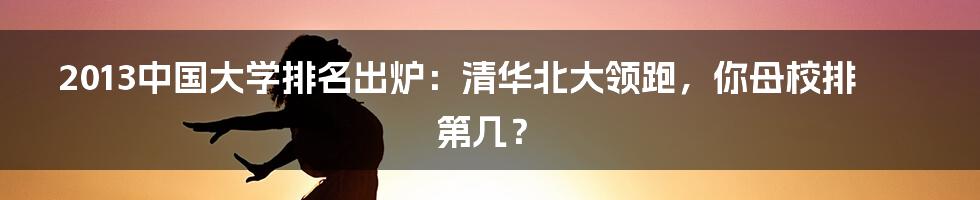 2013中国大学排名出炉：清华北大领跑，你母校排第几？