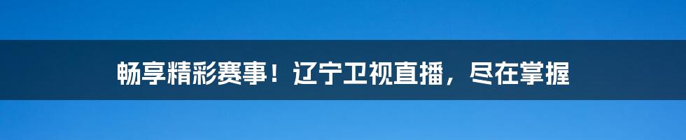 畅享精彩赛事！辽宁卫视直播，尽在掌握