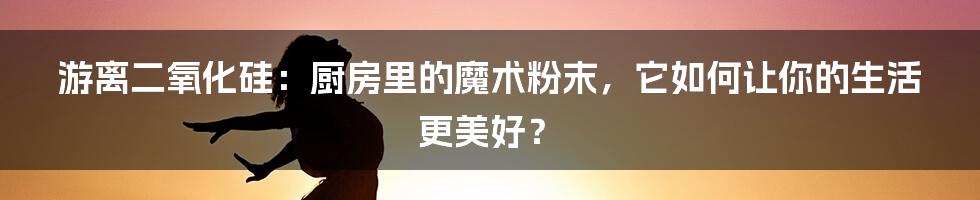 游离二氧化硅：厨房里的魔术粉末，它如何让你的生活更美好？