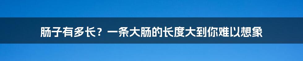 肠子有多长？一条大肠的长度大到你难以想象