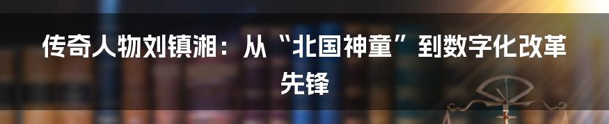 传奇人物刘镇湘：从“北国神童”到数字化改革先锋