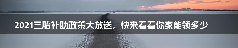 2021三胎补助政策大放送，快来看看你家能领多少