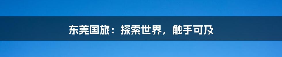 东莞国旅：探索世界，触手可及