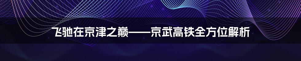 飞驰在京津之巅——京武高铁全方位解析