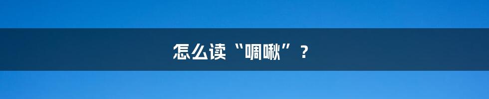 怎么读“啁啾”？