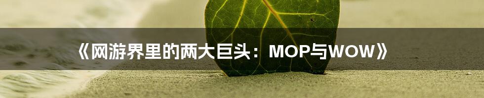 《网游界里的两大巨头：MOP与WOW》