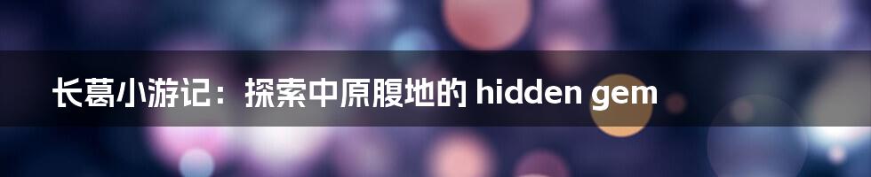 长葛小游记：探索中原腹地的 hidden gem