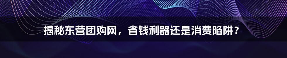 揭秘东营团购网，省钱利器还是消费陷阱？