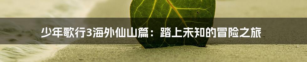 少年歌行3海外仙山篇：踏上未知的冒险之旅