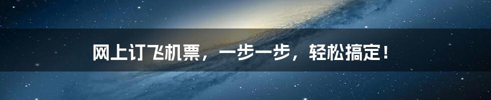 网上订飞机票，一步一步，轻松搞定！