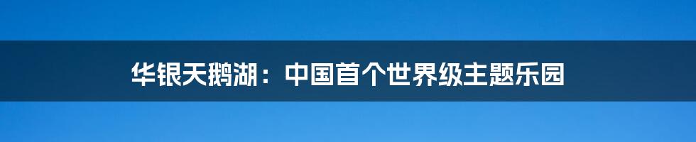 华银天鹅湖：中国首个世界级主题乐园