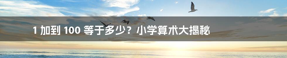 1 加到 100 等于多少？小学算术大揭秘