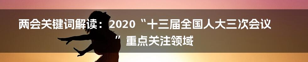 两会关键词解读：2020“十三届全国人大三次会议”重点关注领域