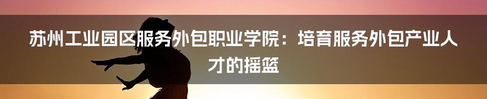 苏州工业园区服务外包职业学院：培育服务外包产业人才的摇篮