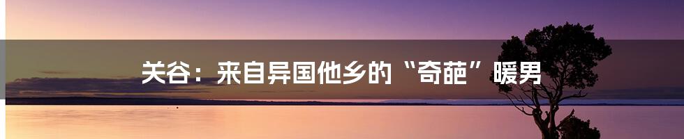 关谷：来自异国他乡的“奇葩”暖男