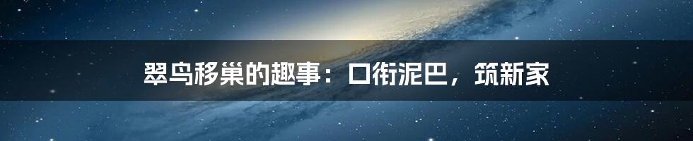 翠鸟移巢的趣事：口衔泥巴，筑新家