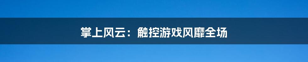 掌上风云：触控游戏风靡全场