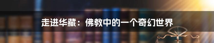 走进华藏：佛教中的一个奇幻世界