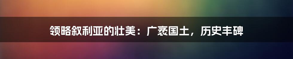 领略叙利亚的壮美：广袤国土，历史丰碑