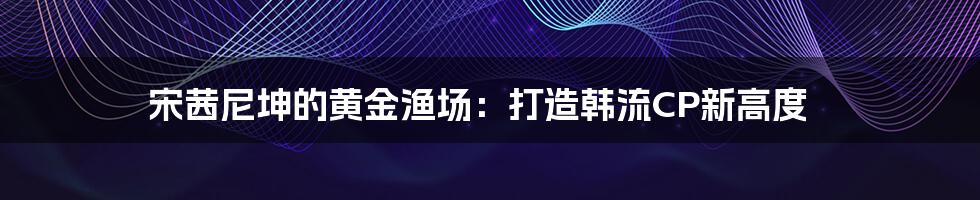 宋茜尼坤的黄金渔场：打造韩流CP新高度