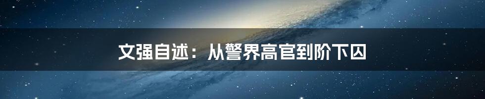 文强自述：从警界高官到阶下囚