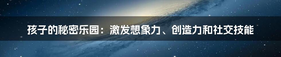 孩子的秘密乐园：激发想象力、创造力和社交技能