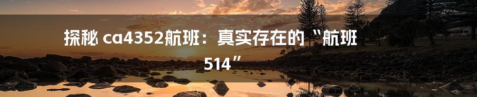 探秘 ca4352航班：真实存在的“航班 514”