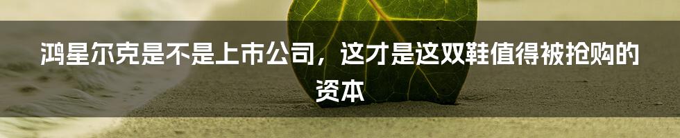 鸿星尔克是不是上市公司，这才是这双鞋值得被抢购的资本