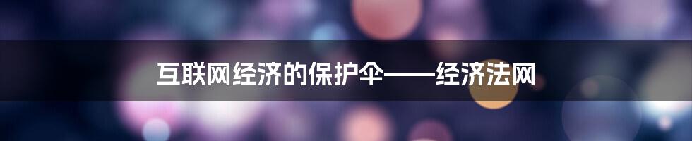 互联网经济的保护伞——经济法网