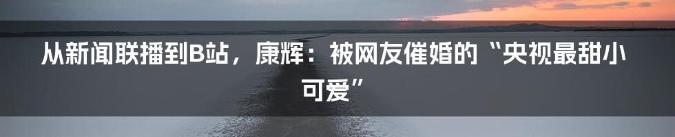 从新闻联播到B站，康辉：被网友催婚的“央视最甜小可爱”