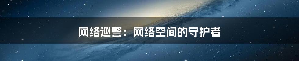 网络巡警：网络空间的守护者