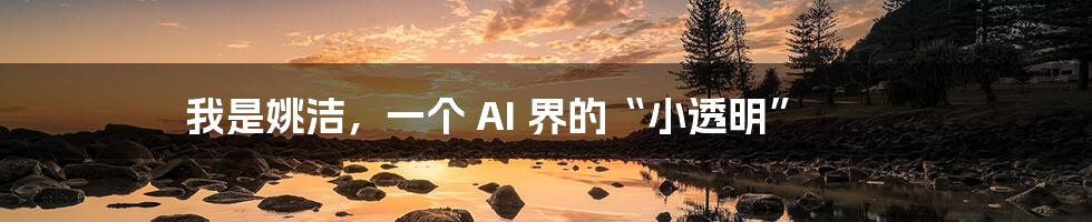 我是姚洁，一个 AI 界的“小透明”