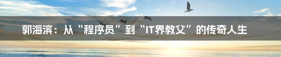 郭海滨：从“程序员”到“IT界教父”的传奇人生