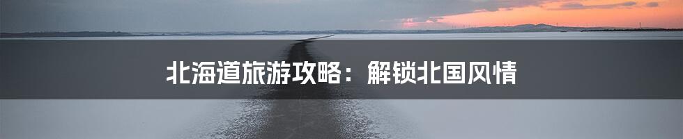 北海道旅游攻略：解锁北国风情