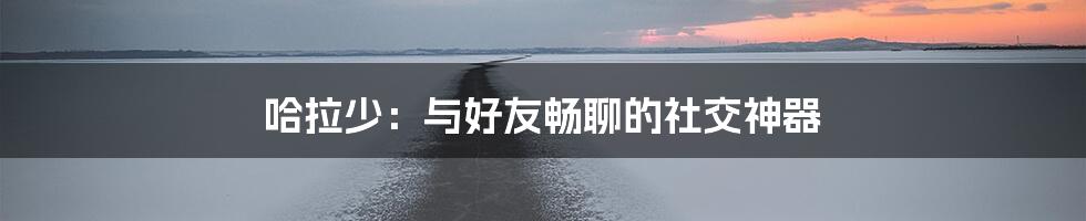 哈拉少：与好友畅聊的社交神器