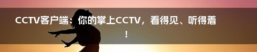 CCTV客户端：你的掌上CCTV，看得见、听得着！