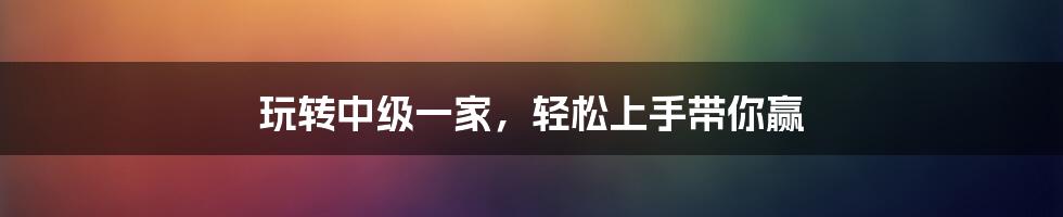 玩转中级一家，轻松上手带你赢