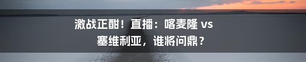 激战正酣！直播：喀麦隆 vs 塞维利亚，谁将问鼎？