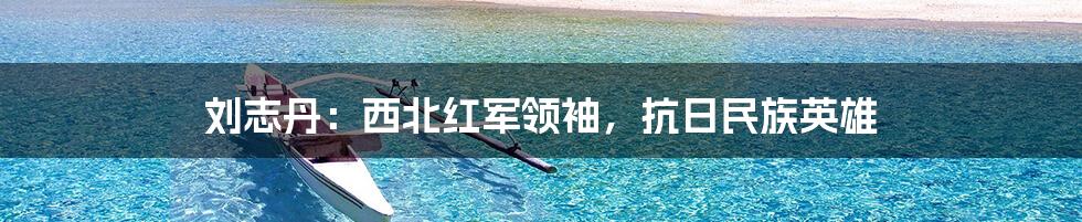 刘志丹：西北红军领袖，抗日民族英雄