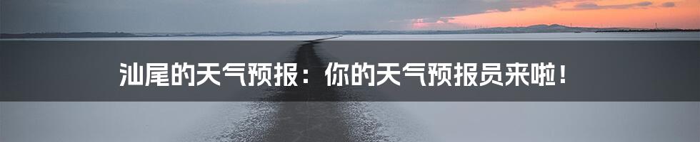 汕尾的天气预报：你的天气预报员来啦！