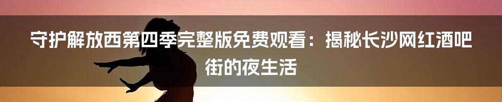 守护解放西第四季完整版免费观看：揭秘长沙网红酒吧街的夜生活