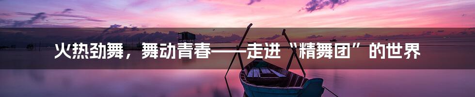 火热劲舞，舞动青春——走进“精舞团”的世界