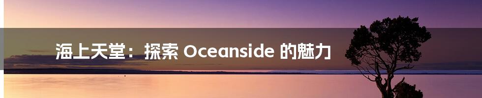 海上天堂：探索 Oceanside 的魅力