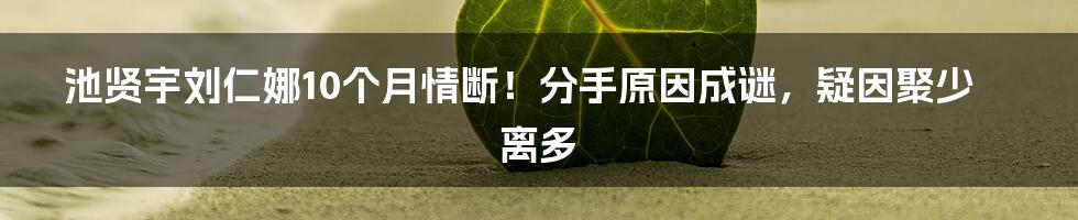 池贤宇刘仁娜10个月情断！分手原因成谜，疑因聚少离多