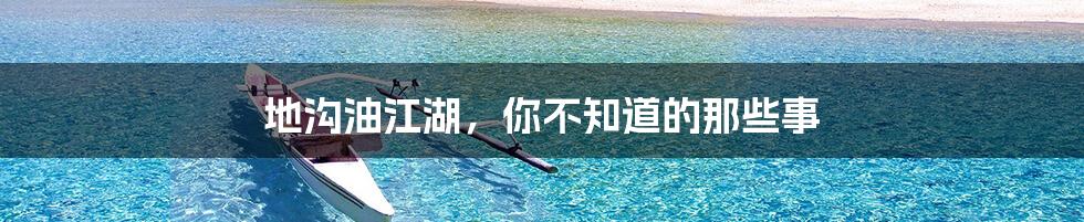 地沟油江湖，你不知道的那些事