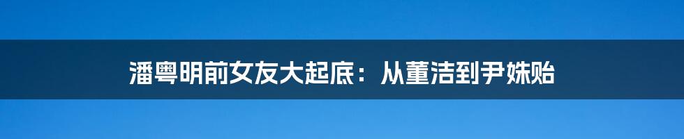 潘粤明前女友大起底：从董洁到尹姝贻