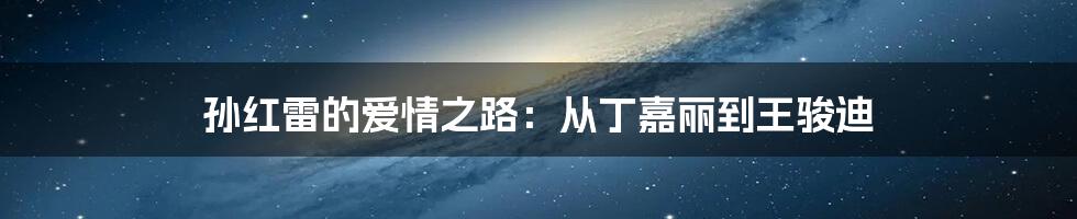 孙红雷的爱情之路：从丁嘉丽到王骏迪