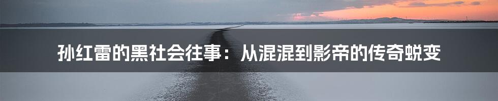 孙红雷的黑社会往事：从混混到影帝的传奇蜕变