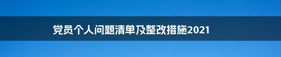 党员个人问题清单及整改措施2021