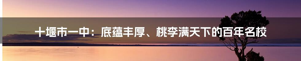 十堰市一中：底蕴丰厚、桃李满天下的百年名校